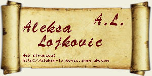 Aleksa Lojković vizit kartica